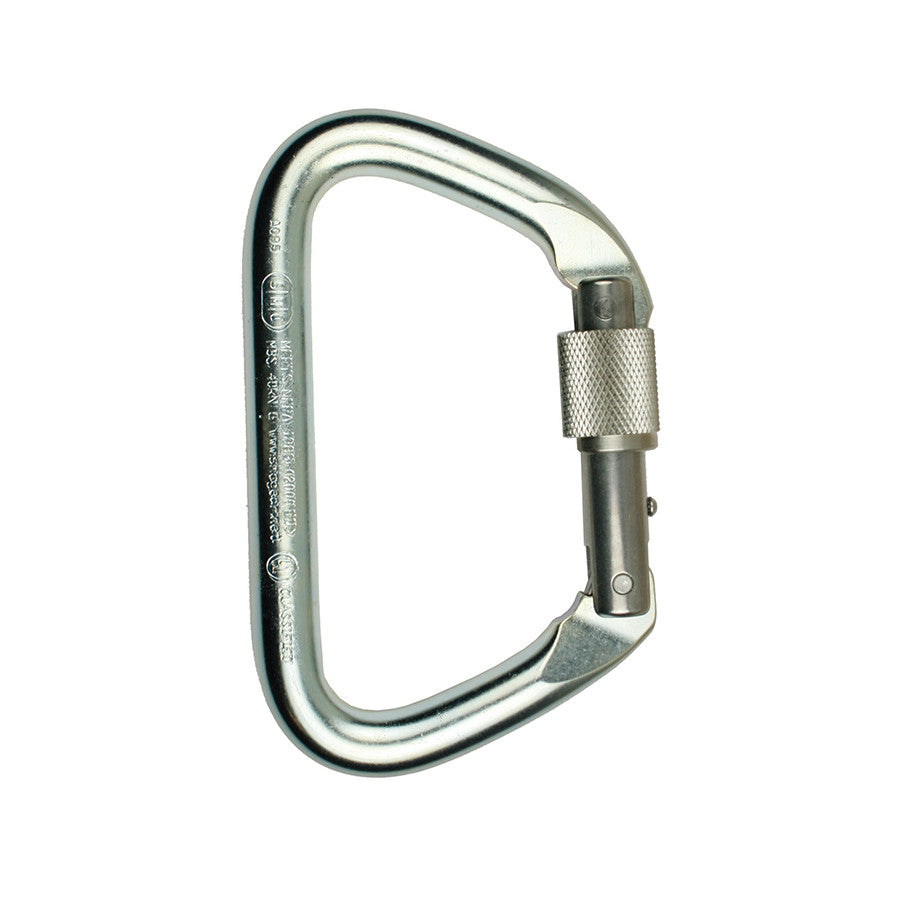 PMI SMC Large Locking D Steel Carabiner – NFPA– The SMC Large Locking D Steel Carabiner – NFPA is ideal for usage by fire and rescue professionals. Zinc-coated finish great for tactical use. Stainless steel option available – Now available at MTN Shop US.