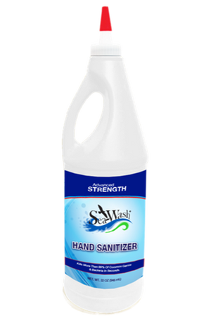 MTN FDA-Compliant SeaWash Hand Sanitizer 32 oz (Case of 12)– SeaWash Gel Hand Sanitizer from Smitty's Supply comes in a case of 12 Quart Bottles that have EZ Transfer Tops – Now available at MTN Shop US.