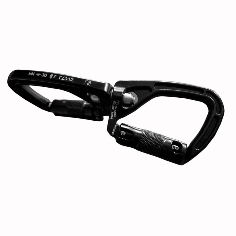 Rock Exotica SwivaBiner (Auto-Lock): el SwivaBiner cuenta con un casquillo de alta resistencia que resistirá un mayor abuso que un rodamiento. – Ahora disponible en MTN Shop US.
