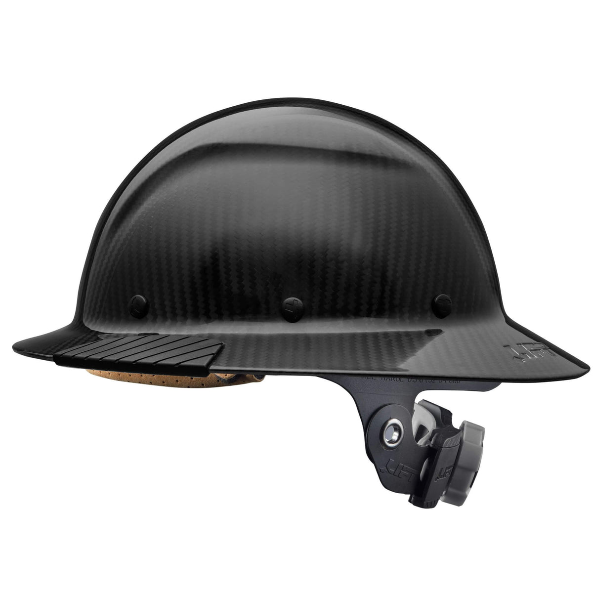 Carbon Fiber Full Brim Hard Hats - Dax (Side). Supplied by MTN Shop - imagen 6