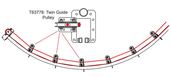Doughty Theatre Curtain Track/SixTrack Double Guide Pulley 