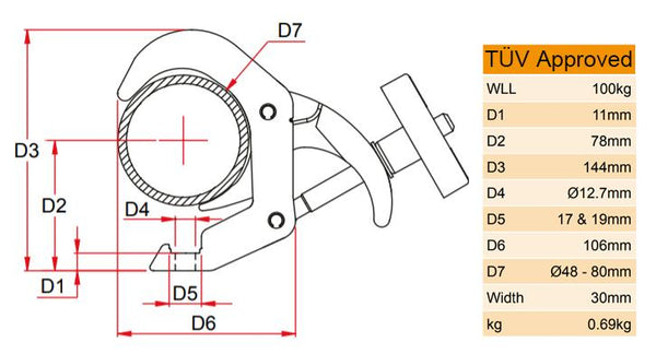 Doughty Titan Quick Trigger® Basic Clamp Specifications - MTN Shop