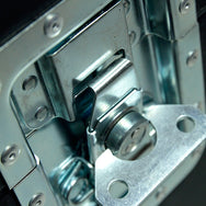 Close-up of a metal lock mechanism 