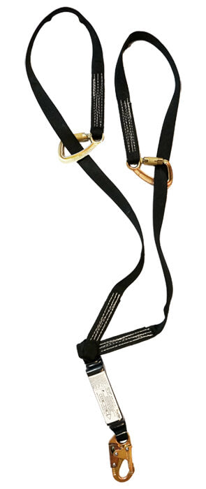 ProPlus Dual Leg Shock Absorbing Web Lanyard with Tie Back Hook