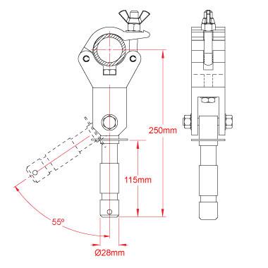 Especificaciones de abrazadera Big Ben articulada Doughty. - Tienda MTN