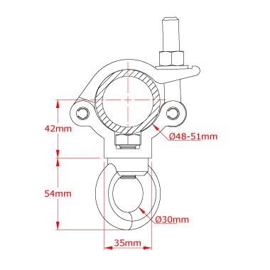 Lightweight Doughty Eye Clamp- ⌀1.9''- 2'' - Specifications - MTN Shop