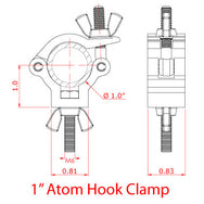 Especificaciones de la abrazadera de gancho Atom Doughty de 1'' - Tienda MTN