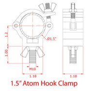 Especificaciones de la abrazadera de gancho Atom Doughty de 1,5'' - Tienda MTN